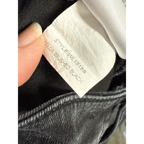 WASH LAB Front Slit Straight Brushed Black Women's Size 30 Jeans Wide Leg Panels - Picture 14 of 15